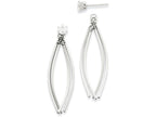 FJC Finejewelers 14k White Gold Curved Dangles With CZ Stud Earring Jackets