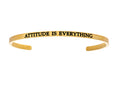 Intuitions Stainless Steel Yellow Finish attitude Is Everything Cuff Bangle