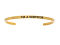 Intuitions Stainless Steel Yellow Finish i’m A Survivor Cuff Bangle