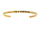 Intuitions Stainless Steel Yellow Finish i’m A Survivor Cuff Bangle