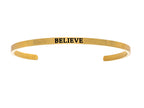 Intuitions Stainless Steel Yellow Finish believe Cuff Bangle