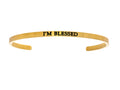 Intuitions Stainless Steel Yellow Finish i’m Blessed Cuff Bangle