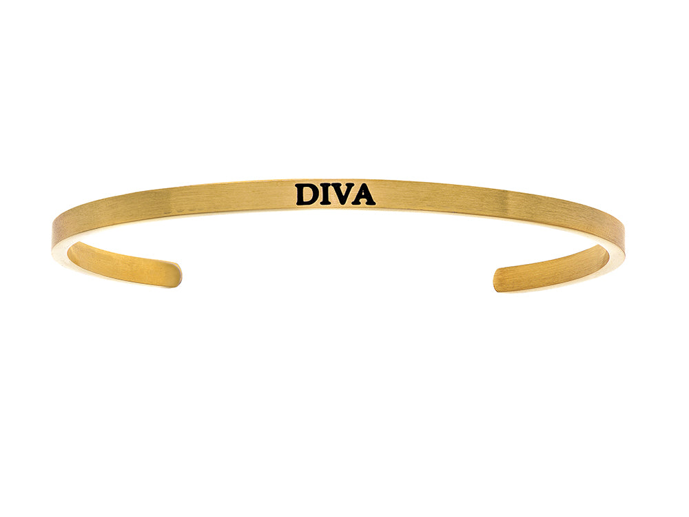 Intuitions Stainless Steel Yellow Finish diva Cuff Bangle