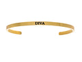 Intuitions Stainless Steel Yellow Finish diva Cuff Bangle