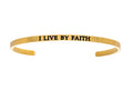 Intuitions Stainless Steel Yellow Finish i Live By Faith Cuff Bangle