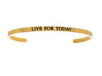 Intuitions Stainless Steel Yellow Finish live For Today Cuff Bangle