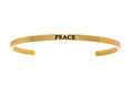 Intuitions Stainless Steel Yellow Finish peace Cuff Bangle