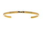Intuitions Stainless Steel Yellow Finish peace Cuff Bangle