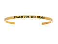 Intuitions Stainless Steel Yellow Finish reach For The Stars Cuff Bangle