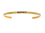 Intuitions Stainless Steel Yellow Finish respect Cuff Bangle