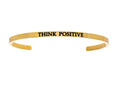 Intuitions Stainless Steel Yellow Finish think Positive Cuff Bangle