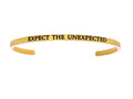 Intuitions Stainless Steel Yellow Finish expect The Unexpected Cuff Bangle