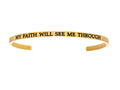 Intuitions Stainless Steel Yellow Finish my Faith Will See Me Through Cuff Bangle