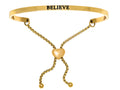 Intuitions Stainless Steel Yellow Finish believe Adjustable Friendship Bracelet