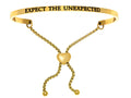 Intuitions Stainless Steel Yellow Finish expect The Unexpected Adjustable Friendship Bracelet