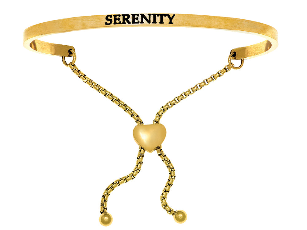 Intuitions Stainless Steel Yellow Finish serenity Adjustable Friendship Bracelet
