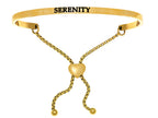 Intuitions Stainless Steel Yellow Finish serenity Adjustable Friendship Bracelet